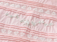 Classic Pink Lace & Smock Party Dress for Little Girls